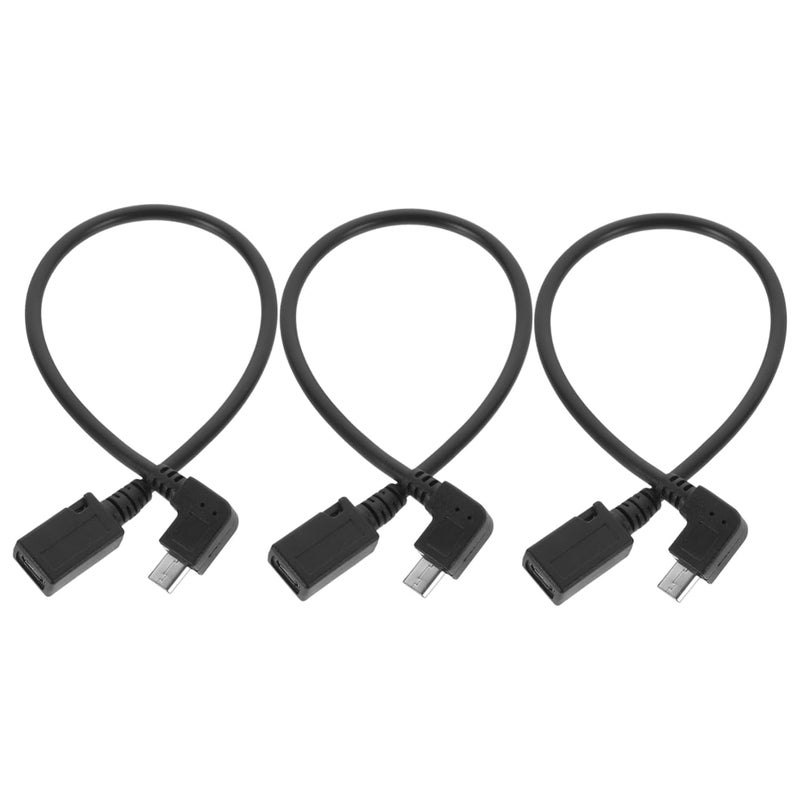 Uonlytech 3 Pack USB Right Angle Adapter Cable Black For Tight Spaces Easy Connection - Image 1